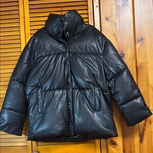 Avec Les Filles Midnight Black Puffer Coat length 28”pit to pit 23”sleeves 22.5”